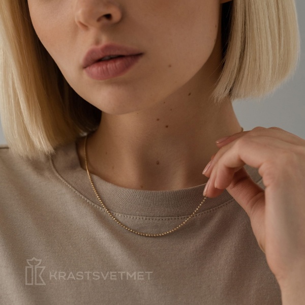 Цепь из желтого золота 585, плетение «Перлина»